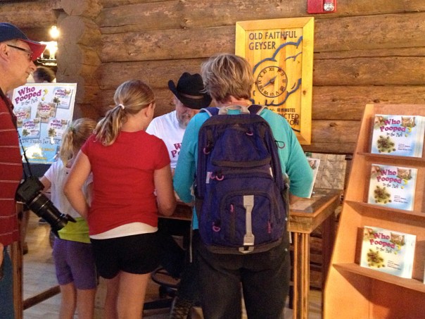 Signing at the Old Faithful Inn in 2013