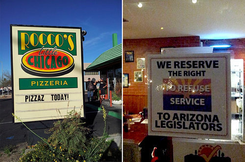 AZ Pizzeria Bites Back at Anti-Gay Law With Anti-Legislator Sign